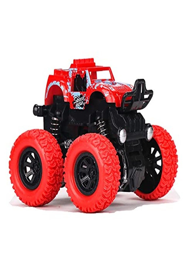 PULSBERY Plastic Unbreakable 4 Wheel Friction Powered Mini Rock Trucks Cars - Drive Vehicles Toys for Boys with Big Rubber Tires,Multicolor (Monster Truck Toy-1 Qty) - Image 1